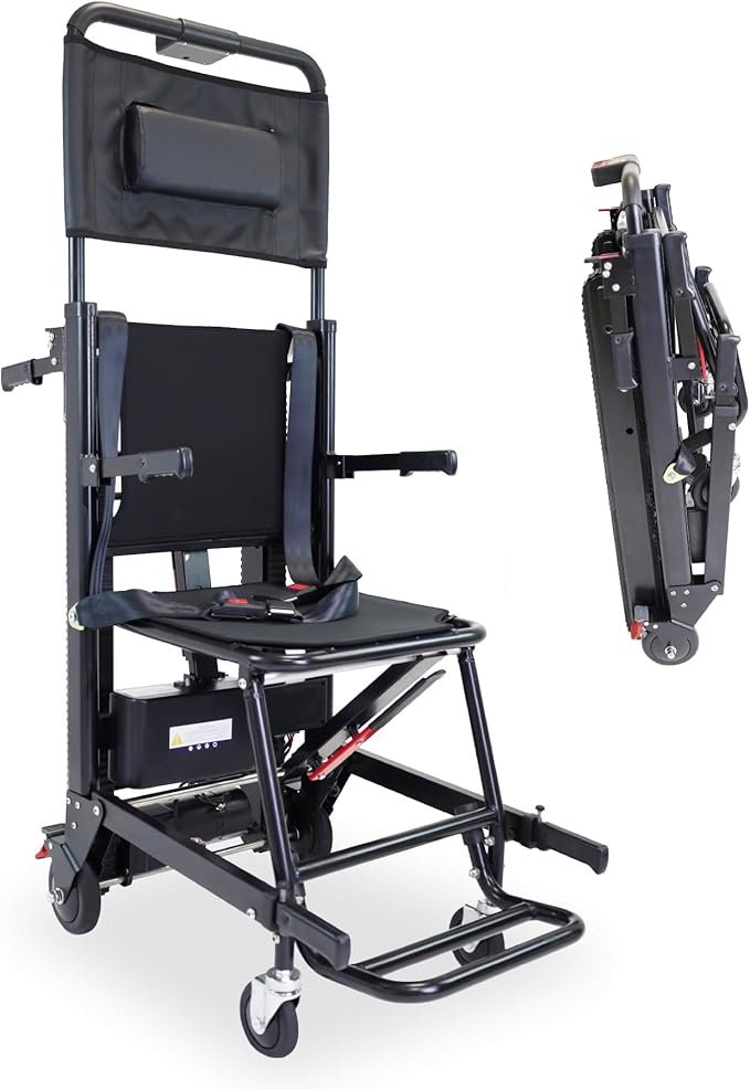 KMINA Silla Salvaescaleras Portátil Eléctrico, Oruga Sube Escaleras, Portátil Personas Mayores