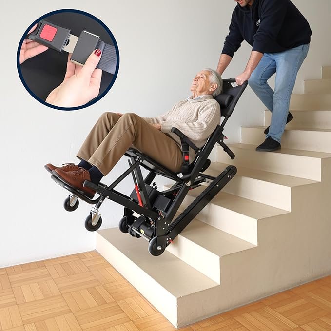 KMINA Silla Salvaescaleras Portátil Eléctrico, Oruga Sube Escaleras, Portátil Personas Mayores