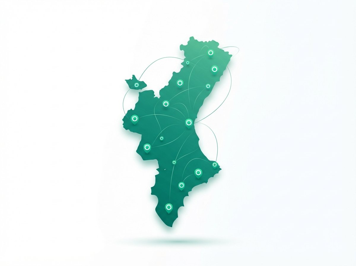 Mapa ilustrado de cobertura de instalación de sillas salvaescaleras