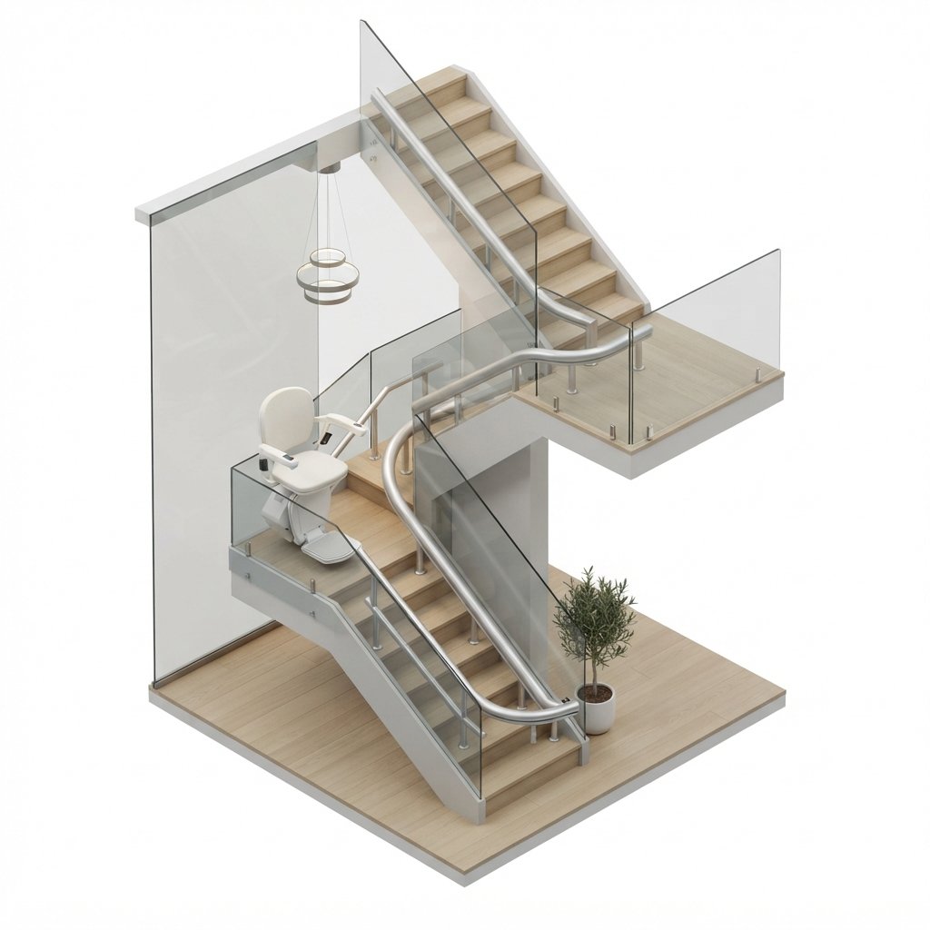 Silla salvaescaleras para escaleras curvas